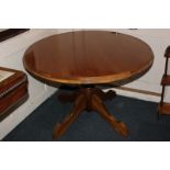 A Victorian style circular pedestal table on baluster stem (a/f), 112cm