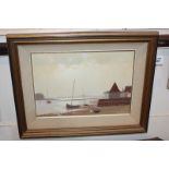 Rex Phillips, local interest, harbour view, 'Ebbing Tide, Bosham', oil on board, signed, 24cm by