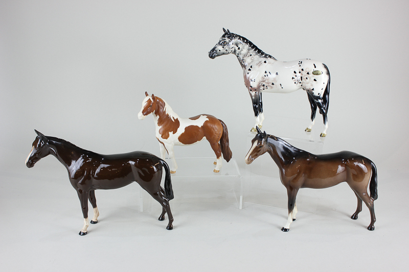 Two Beswick models of horses, including an Appaloosa stallion, colourway No 2, label to hind leg,