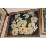 Hankey (20th century), floral still life of daisies, oil on canvas, indistinctly signed, inscription