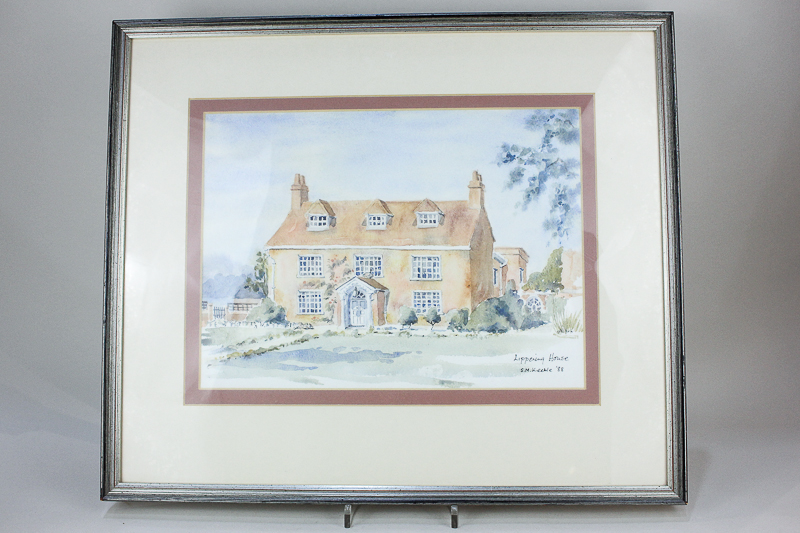 S M Kebble (20th century), Lippening House, Birdham, watercolour, titled, signed and dated '88, 24cm