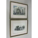 After N Whittock, view of Chichester Cross and the Bell Tower, inscribed coloured engraving, 19cm by