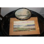 Ida R. Morley (20th century), local interest, harbour view at sunset, 'Bosham Harbour', watercolour,
