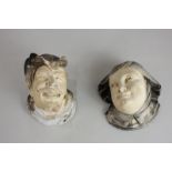 A pair of 19th century ecclesiastical plaster wall candle holders modelled as a gargoyle and a