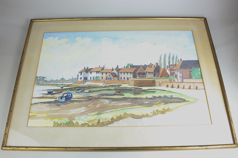 Hilary C Frome, local interest, view of Bosham Harbour, watercolour, signed and dated 1976 in