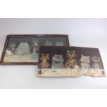 After Louis Wain, two humorous colour prints depicting cats behind a table, 'The Wedding