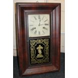 A late 19th century American thirty hour wall clock by Jerome & Co, in veneered case with single