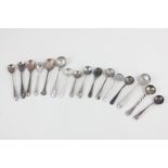 A collection of Victorian and later silver salt, mustard and condiment spoons, 2oz