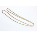 A 15ct gold neck chain, double hoop links with bolt ring clasp, 25g