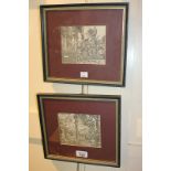 After Gottfried Leigel, two woodcuts depicting biblical scenes, each 11cm by 13.5cm