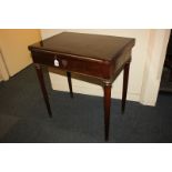 A 19th century gilt metal mounted mahogany combination fold-over games/dressing table, possibly