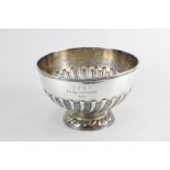 An Edward VII silver half reeded pedestal rose bowl, maker William Hutton & Sons Ltd, 1904, 18.