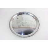 An R B Wigfull & Son, Plymouth, silver plated tray inscribed HMS Dunkirk 1946-1948, 30cm diameter