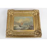 19th century school, sailing vessels on choppy waters, inscription verso 'Nr the mouth of the