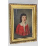 19th century school, portrait of a young man dressed in red, possibly the Dauphin of France, Louis