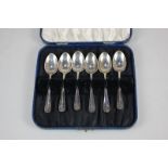 A cased set of six Edward VIII silver Hanoverian pattern teaspoons, maker Cooper Brothers & Sons