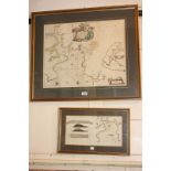 Captain Greenville Collins. a framed 18th century sea chart of Plymouth Sound, dedicated to Arthur