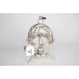 An Asprey & Co silver plated toast rack, circular form on stand with spirit burner (a//f - bolt