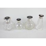 A George V silver and tortoiseshell mounted cut glass scent bottle, Charles Henry Dumenil, London