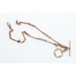 A 9ct rose gold watch chain, 10.4g