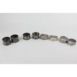 A set of four George VI silver napkin rings, maker Angora Silver Plate Co Ltd, Birmingham 1920,