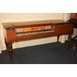 A 19th century John Broadwood & Sons mahogany table piano, with line inlaid rectangular top and