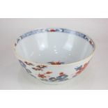 A Chinese porcelain Imari bowl with floral design, 20.5cm diameter, (a/f)