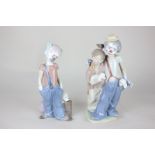 A Lladro 2000 Society porcelain figure group of a clown and girl, 22cm, and a Lladro 1996 Event