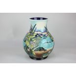 A Moorcroft 'Islay' vase of baluster form, decorated with shells and plants on a seashore, dated