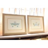 20th century school, a set of four colour prints of ornately decorated bath tubs, each 20.5cm by