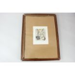European school, Masonic style print, etching, numbered 47/80, indistinctly signed in pencil, 8.