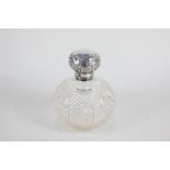 A Victorian silver mounted cut glass scent bottle, maker's mark worn, Chester 1897