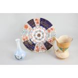 A Wedgwood porcelain cabinet plate in the Imari pattern, the back marked 'To S.G.H Mathison, from