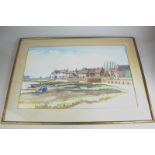 Hilary C Frome, local interest, view of Bosham Harbour, watercolour, signed and dated 1976 in