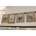 Four French fashion prints framed to include after Heloise Leloir, ladies in an interior, Keville,