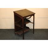 A 19th century mahogany draughtsman's table with rectangular leather inset lifting top with easel