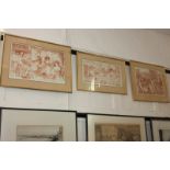 Charles Conder (1868-1909), seven sepia lithographs depicting various scenes including ladies in a