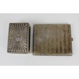 A Victorian silver matchbox cover, maker Samuel Walton Smith, Birmingham 1892, together with a