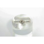 A diamond single stone ring, the brilliant cut six claw set in platinum, the diamond approximately