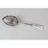 A George V silver tea infuser spoon, maker H J Cooper, Birmingham 1917 'The Unicus', 15cm