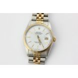 A Rolex steel and gold Datejust bracelet watch on Jubilee bracelet, serial number 6506498, 36mm,