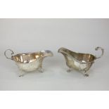 A George V silver sauce boat, maker Asprey, London 1931, together with another silver sauce boat