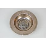 A Queen Elizabeth II coronation silver Armada dish with central embossed rose, maker Birch and