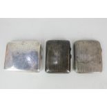 Three George V silver cigarette cases, makers Colen Hewer Cheshire, Chester 1913, Joseph Gloster