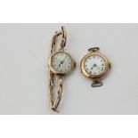 A lady's 9ct gold Rolex wristwatch, and a 9ct gold bracelet watch