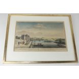 After Sparrow, scenic view of figures on boats before a town, a view of Richmond Hill from the