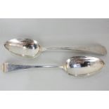 A matched pair of George III Hanoverian pattern tablespoons, maker Richard Crossley, London 1798 and