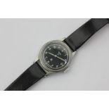 A Smiths W10 Military wristwatch, black dial with Tritium 'T' mark, stamped W10/6645-99-961-4045,