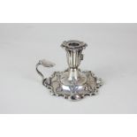 A Victorian silver chamber stick, maker Henry Wilkinson & Co, 1848, (a/f - missing candle