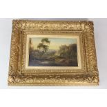 Attributed to Patrick Nasmyth, figures in an Arcadian landscape, oil on panel, signed, inscribed